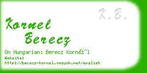 kornel berecz business card